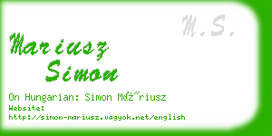 mariusz simon business card